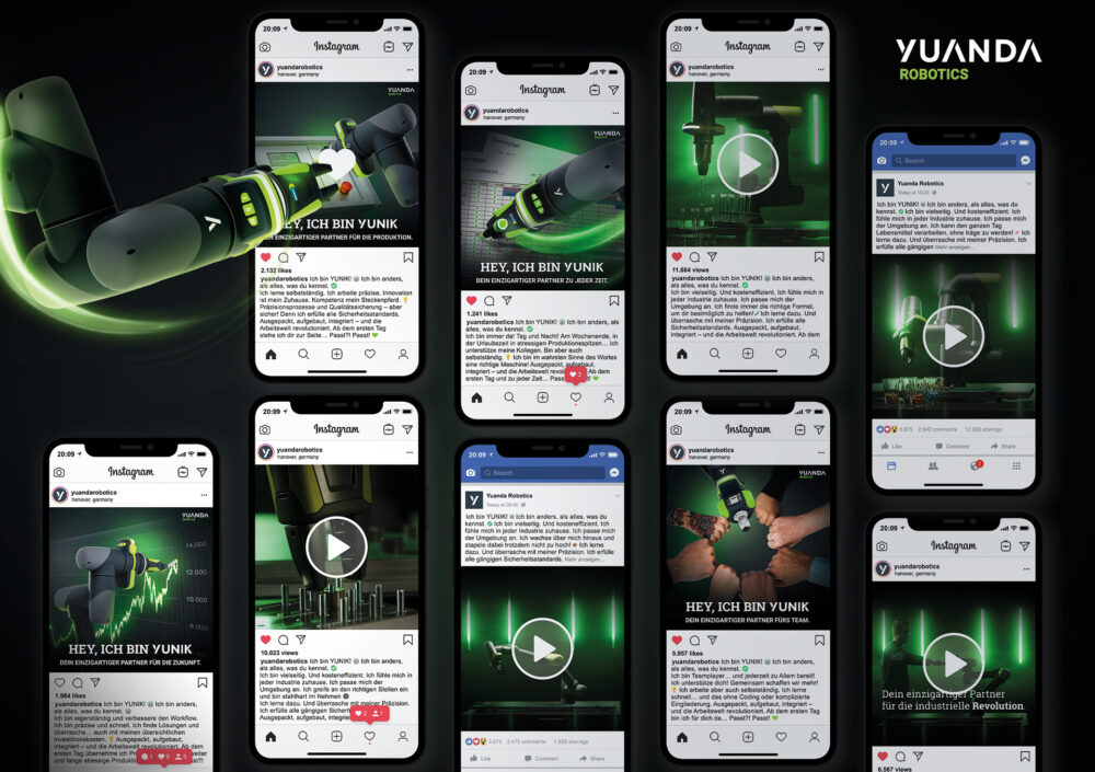 kochstrasse.agency Credentials & Cases – Yuanda Robotics GmbH – Hey, ich bin YUNIIK – Digitale Kampagne