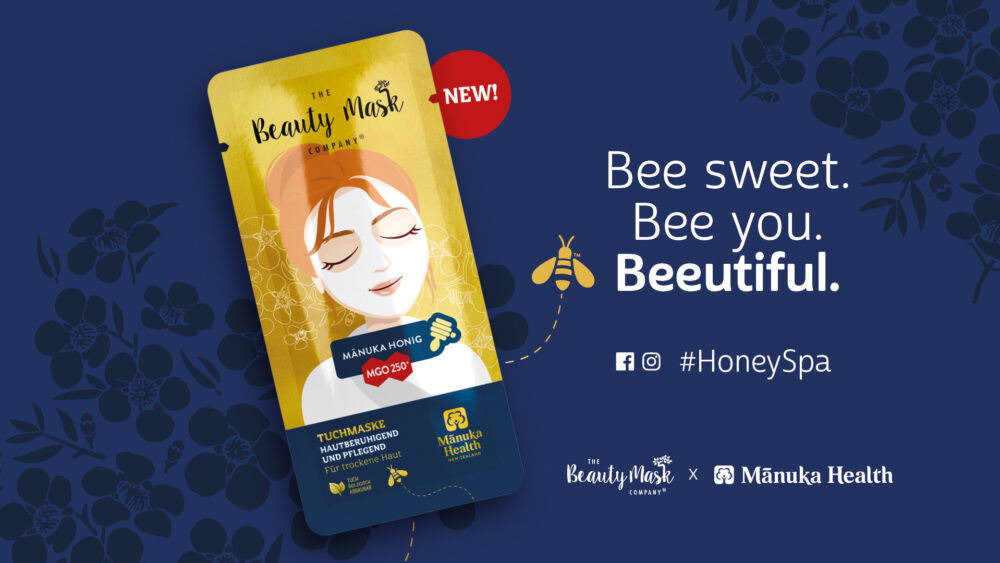 kochstrasse.agency Credentials & Cases – The Beauty Mask Company® x Mānuka Health New Zealand – The Mānuka Honey Glow Gesichtspflege Tuchmaske #HoneySpa