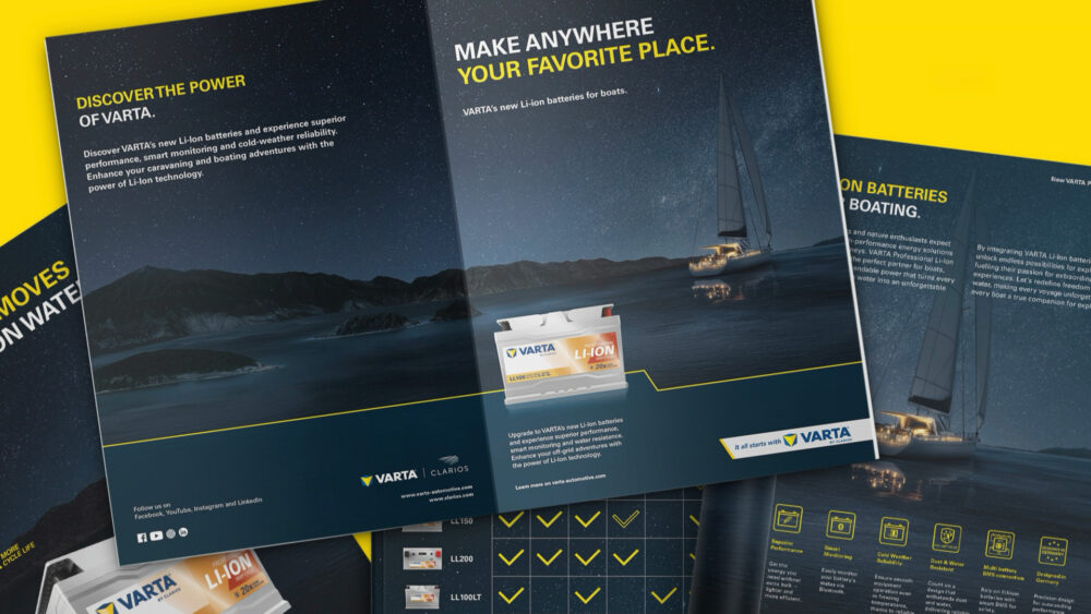 VARTA® Li-Ion: Make Anywhere Your Favorite Place.  Ein Kampagnenlaunch, der elektrisiert – von der ersten Idee bis zum internationalen Rollout. Mit der neuen Lithium-Ionen-Batterie bringt VARTA® Energie dorthin, wo die besten Abenteuer beginnen: in Camper, Wohnmobile und Boote. Wenn smarte Technik auf grenzenlose Freiheit trifft, entstehen Erlebnisse, die verbinden – und ein Leben lang in Erinnerung bleiben. Die zentrale Leitidee „Make Anywhere Your Favorite Place.“ transportiert genau dieses Lebensgefühl: unabhängig sein, unterwegs leben, Lieblingsorte entdecken. Ziel war es, die Batterie nicht nur als Lösung zu kommunizieren, sondern als Lebensgefühl – für alle, die unterwegs zuhause sind. Und das länderübergreifend in DACH, Frankreich, Benelux und den Nordics. Mit einer Kampagne, die technologische Stärke mit der Sehnsucht nach Freiheit verbindet – und dabei sowohl B2C als auch B2B erreicht. Gemeinsam mit dem Kunden haben wir Insights geschärft, Zielgruppenbedürfnisse definiert und eine Kampagne entwickelt, die in Bildsprache, Tonalität und Dramaturgie genau dort ansetzt, wo Emotion und Technik sich treffen. Die Kampagne besticht durch konsequent gestaltete Touchpoints und emotional aufgeladene Assets. In mehreren europäischen Märkten ausgerollt, sorgte sie für hohe Sichtbarkeit, eine klare Botschaft und starke Markenwirkung. Ob im Handel, in Social Media oder am Point of Sale: Die neue VARTA Li-Ion wurde als echte Innovation wahrgenommen – technisch überzeugend, emotional inszeniert und passgenau auf die Zielgruppen ausgerichtet. Der Launch markierte einen wichtigen Meilenstein für VARTA® im internationalen Freizeitsegment – und einen Schritt hin zur emotional aufgeladenen Marke. Dieses Projekt zeigt, was entsteht, wenn Strategie, Kreativität und starke Zusammenarbeit aufeinandertreffen: eine internationale Kampagne mit Haltung, Herz und Handwerk – für ein Produkt, das Energie neu definiert. Danke, Clarios. Für die Freiheit. Und für die Energie.